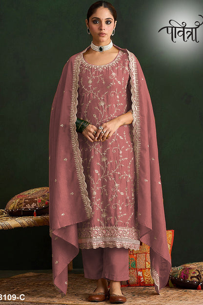 SHAFNUFAB Women's Georgette Ethnic Wear for WomenSemi Stitched PAKISTANI SUIT SF311395