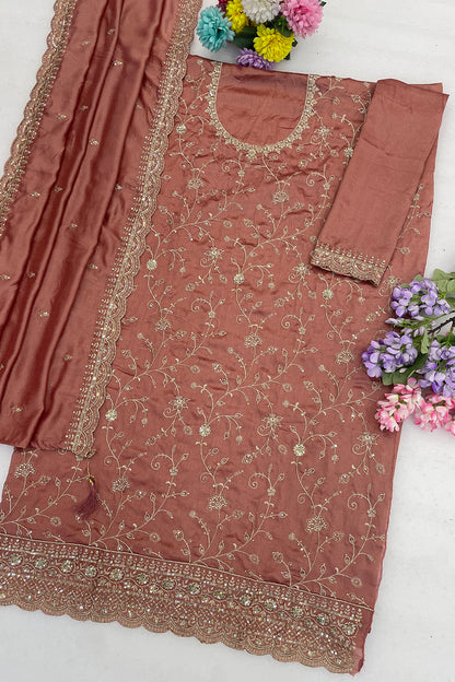 SHAFNUFAB Women's Georgette Ethnic Wear for WomenSemi Stitched PAKISTANI SUIT SF311395