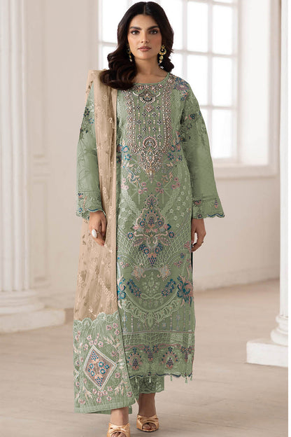 SHAFNUFAB Women's Georgette Ethnic Wear for WomenSemi Stitched PAKISTANI SUIT SF311396