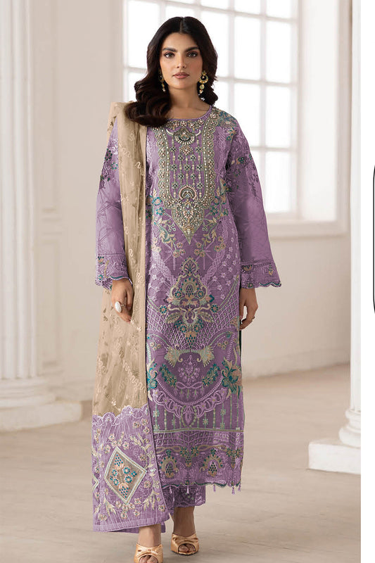 SHAFNUFAB Women's Georgette Ethnic Wear for WomenSemi Stitched PAKISTANI SUIT SF311398