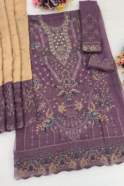 SHAFNUFAB Women's Georgette Ethnic Wear for WomenSemi Stitched PAKISTANI SUIT SF311398