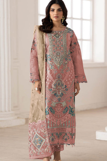SHAFNUFAB Women's Georgette Ethnic Wear for WomenSemi Stitched PAKISTANI SUIT SF311399