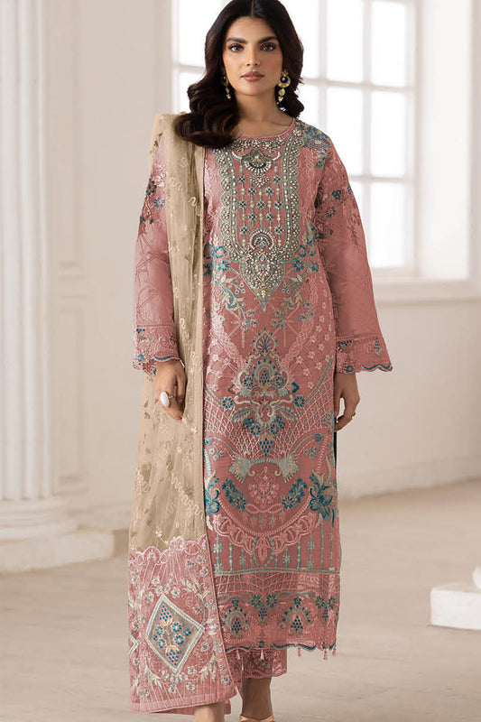 SHAFNUFAB Women's Georgette Ethnic Wear for WomenSemi Stitched PAKISTANI SUIT SF311399