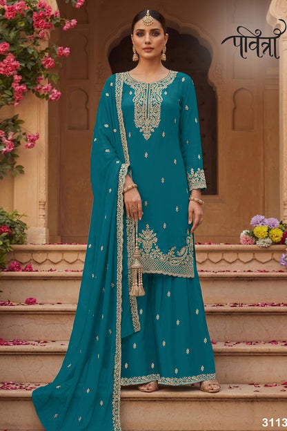SHAFNUFAB Women's Georgette Ethnic Wear for WomenSemi Stitched PAKISTANI SUIT SF311400