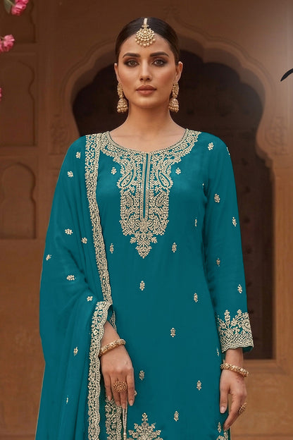 SHAFNUFAB Women's Georgette Ethnic Wear for WomenSemi Stitched PAKISTANI SUIT SF311400
