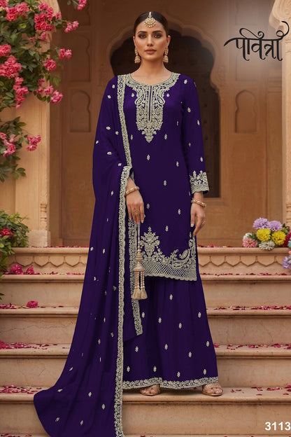 SHAFNUFAB Women's Georgette Ethnic Wear for WomenSemi Stitched PAKISTANI SUIT SF311401