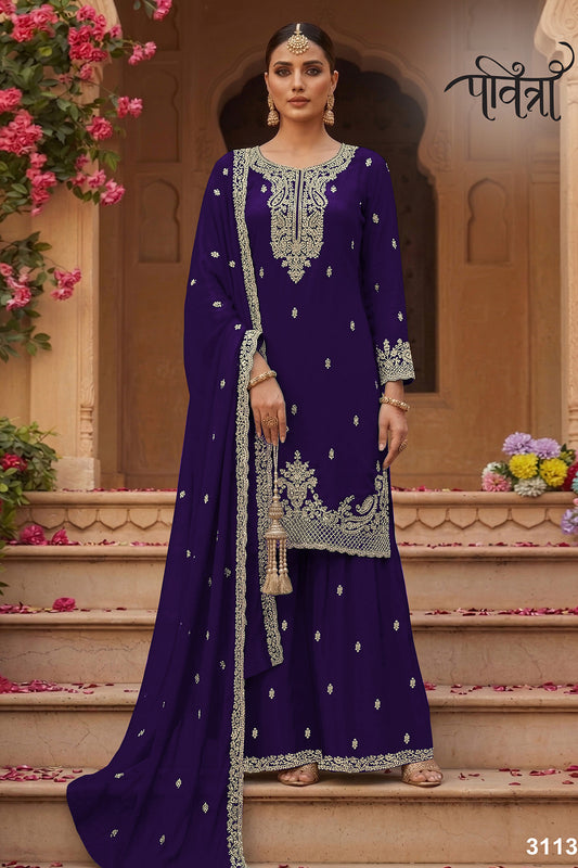 SHAFNUFAB Women's Georgette Ethnic Wear for WomenSemi Stitched PAKISTANI SUIT SF311401