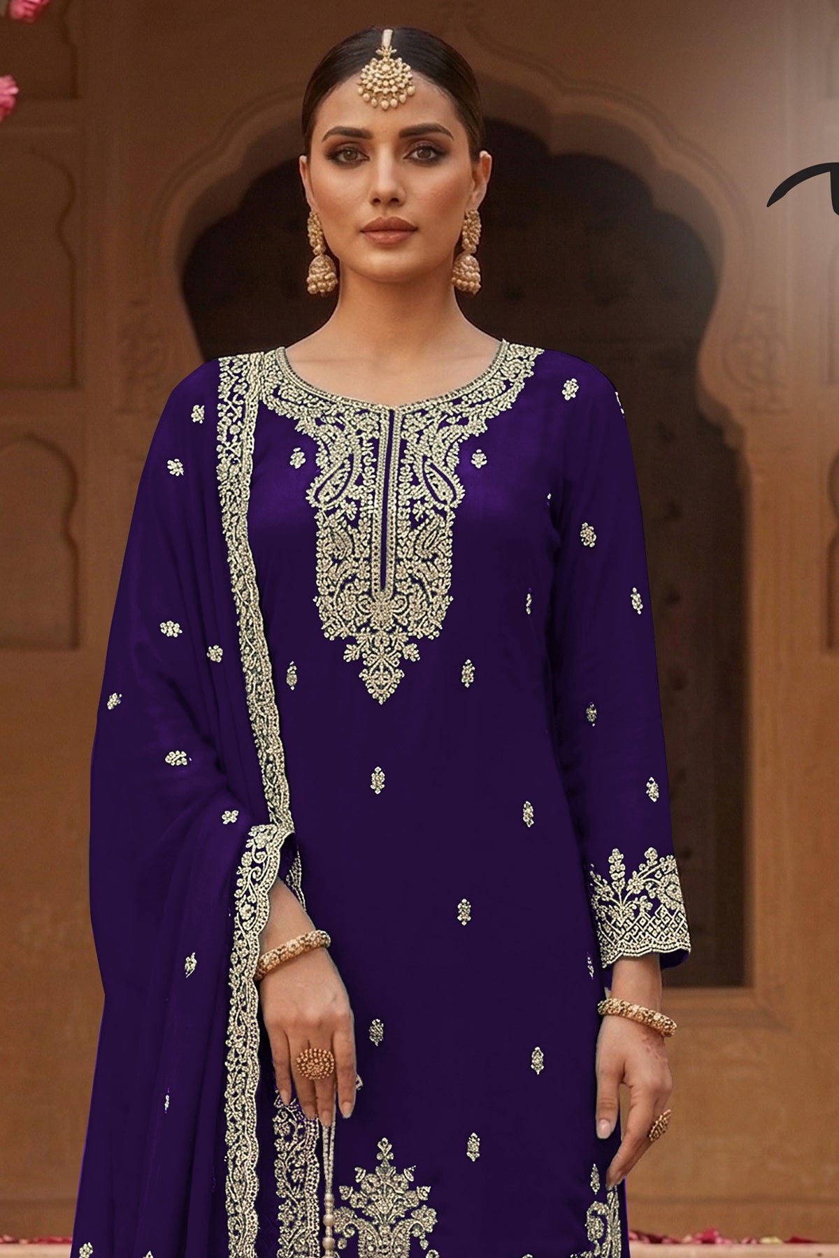 SHAFNUFAB Women's Georgette Ethnic Wear for WomenSemi Stitched PAKISTANI SUIT SF311401