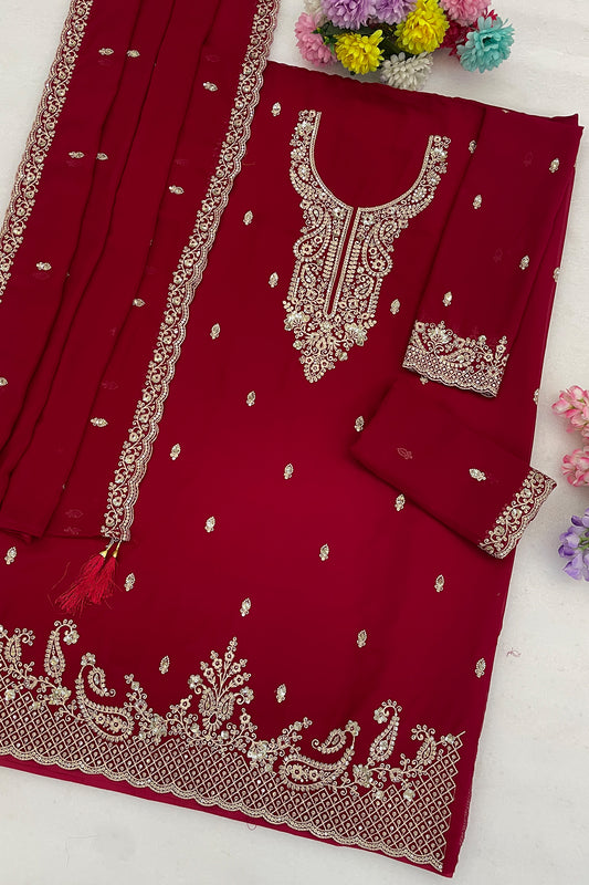 SHAFNUFAB Women's Georgette Ethnic Wear for WomenSemi Stitched PAKISTANI SUIT SF311402
