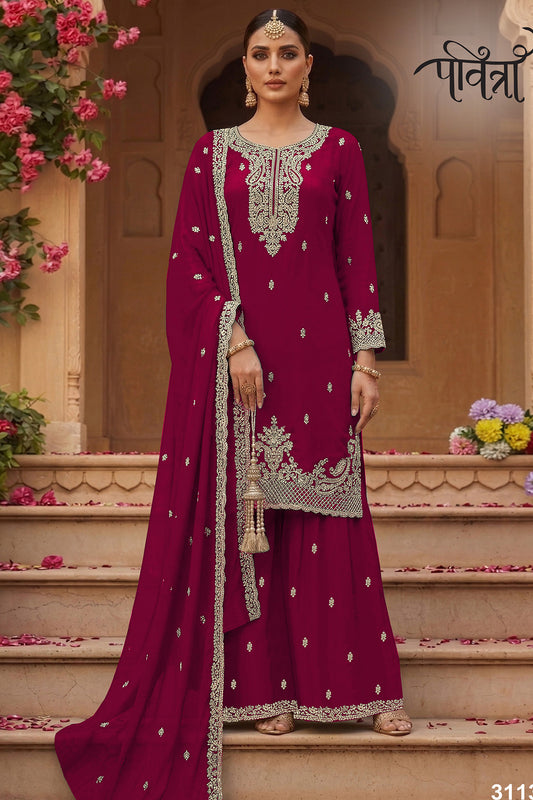 SHAFNUFAB Women's Georgette Ethnic Wear for WomenSemi Stitched PAKISTANI SUIT SF311402
