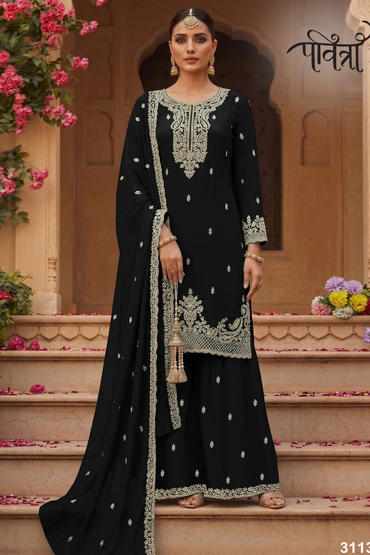 SHAFNUFAB Women's Georgette Ethnic Wear for WomenSemi Stitched PAKISTANI SUIT SF311403