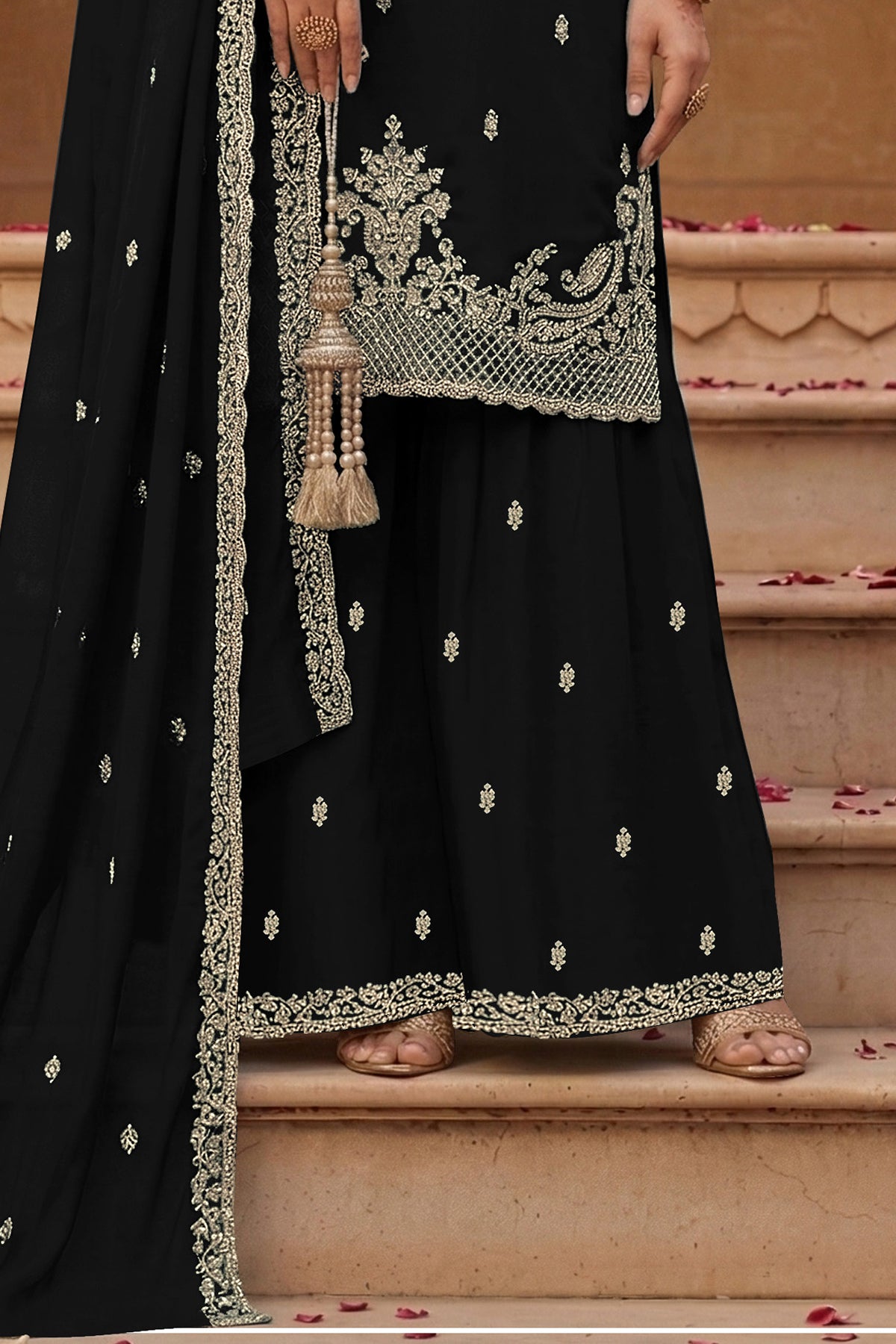 SHAFNUFAB Women's Georgette Ethnic Wear for WomenSemi Stitched PAKISTANI SUIT SF311403