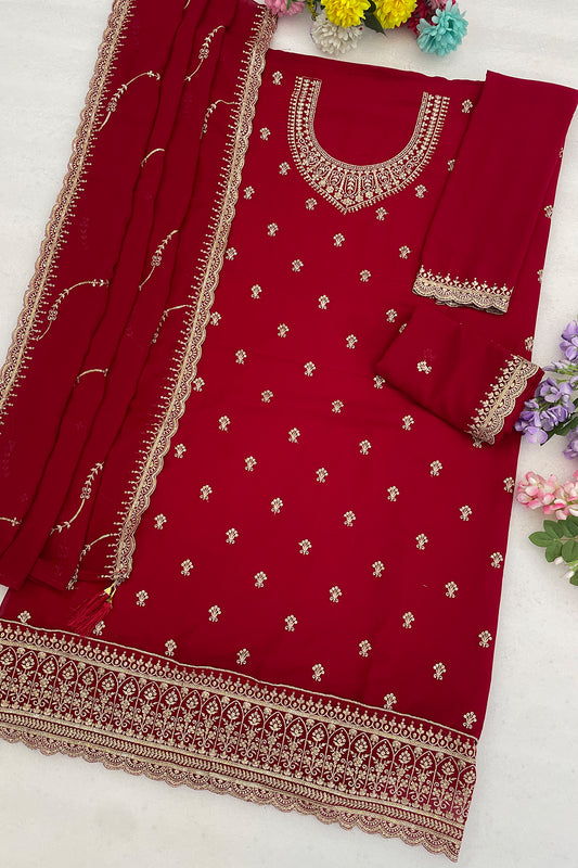 SHAFNUFAB Women's Georgette Ethnic Wear for WomenSemi Stitched PAKISTANI SUIT SF311405