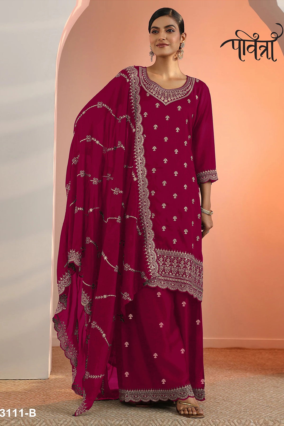 SHAFNUFAB Women's Georgette Ethnic Wear for WomenSemi Stitched PAKISTANI SUIT SF311405