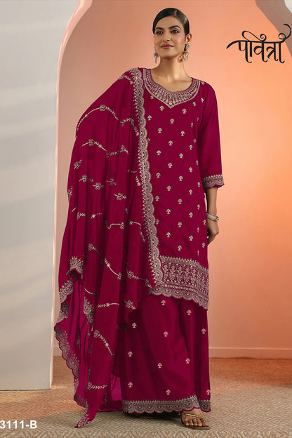 SHAFNUFAB Women's Georgette Ethnic Wear for WomenSemi Stitched PAKISTANI SUIT SF311405
