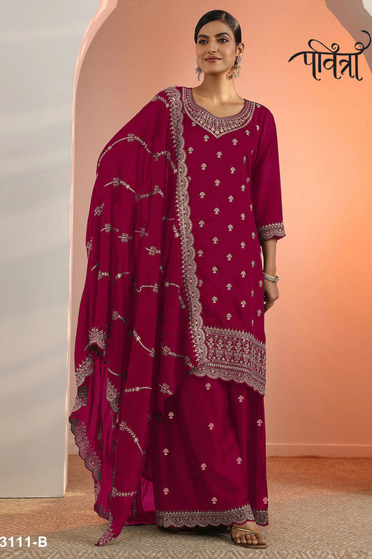 SHAFNUFAB Women's Georgette Ethnic Wear for WomenSemi Stitched PAKISTANI SUIT SF311405
