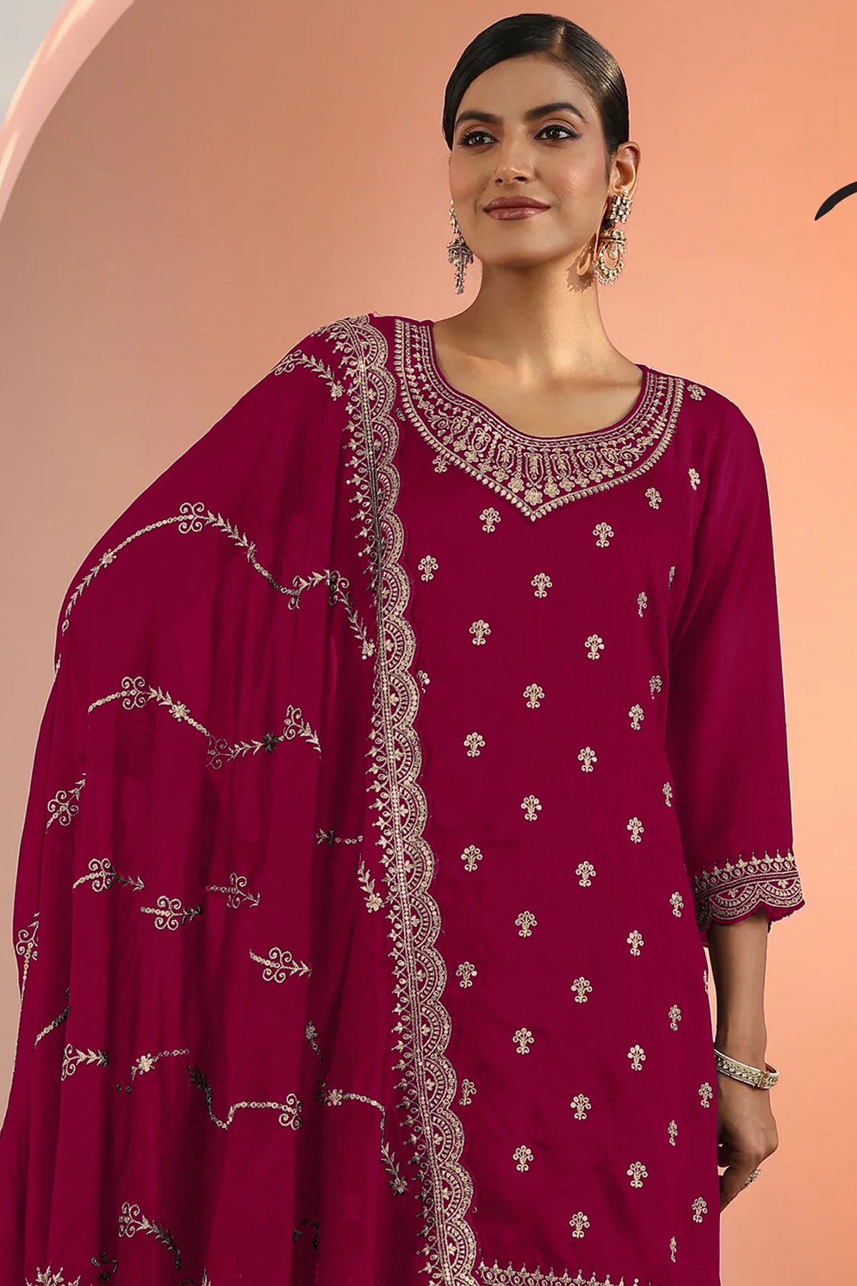SHAFNUFAB Women's Georgette Ethnic Wear for WomenSemi Stitched PAKISTANI SUIT SF311405