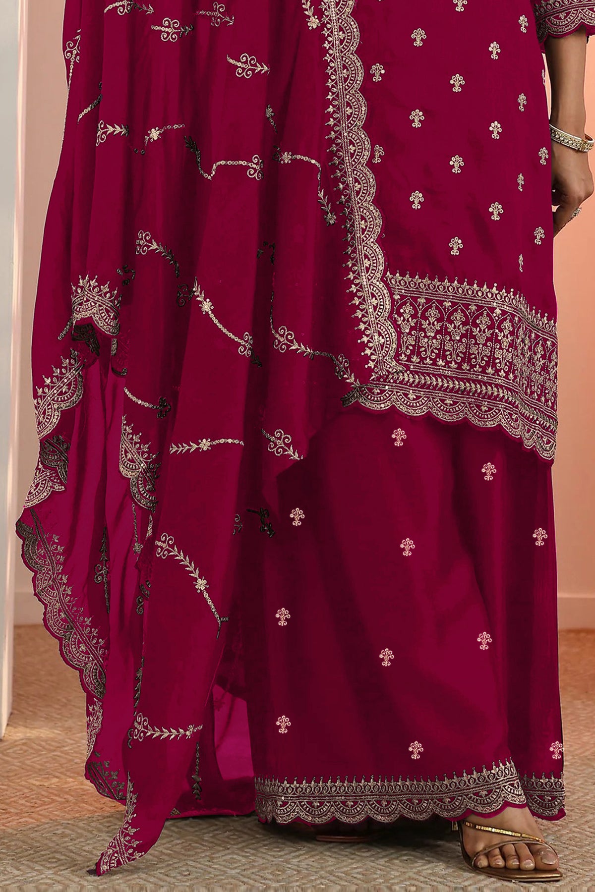 SHAFNUFAB Women's Georgette Ethnic Wear for WomenSemi Stitched PAKISTANI SUIT SF311405