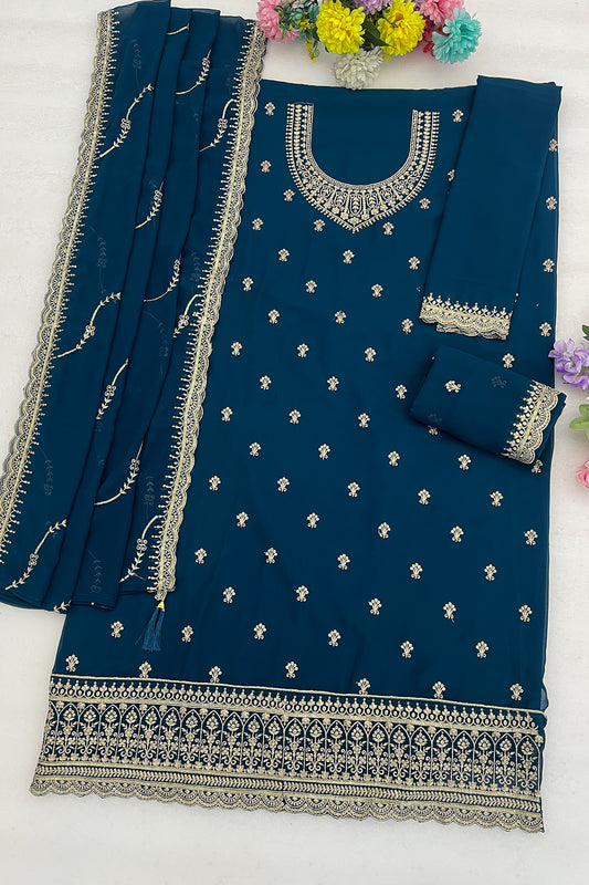 SHAFNUFAB Women's Georgette Ethnic Wear for WomenSemi Stitched PAKISTANI SUIT SF311406