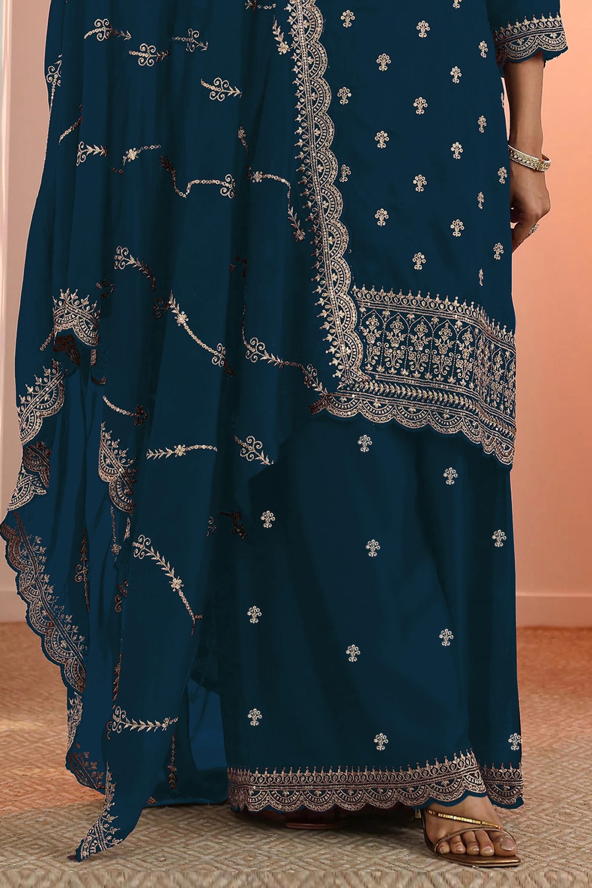 SHAFNUFAB Women's Georgette Ethnic Wear for WomenSemi Stitched PAKISTANI SUIT SF311406
