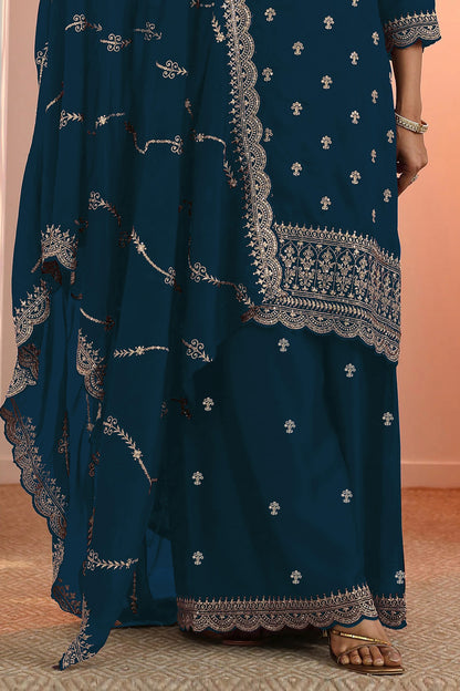 SHAFNUFAB Women's Georgette Ethnic Wear for WomenSemi Stitched PAKISTANI SUIT SF311406