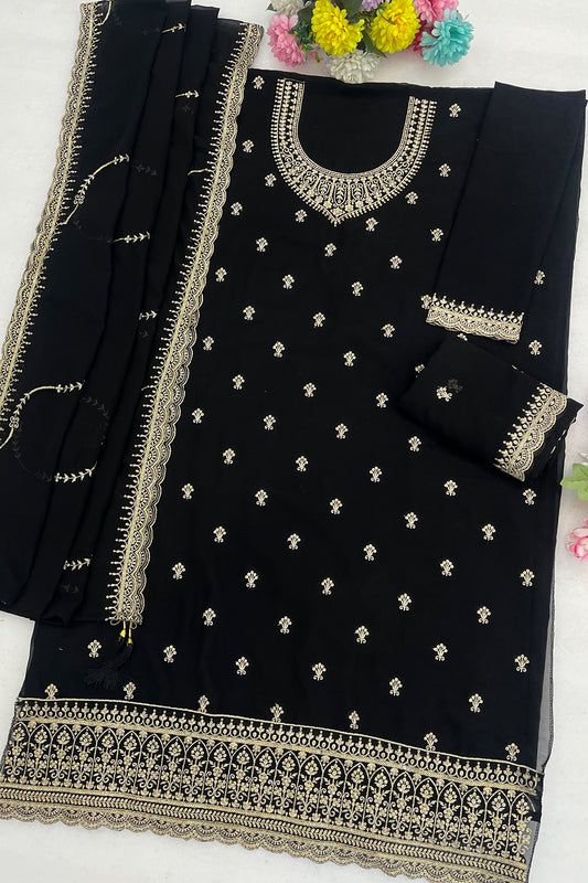 SHAFNUFAB Women's Georgette Ethnic Wear for WomenSemi Stitched PAKISTANI SUIT SF311407