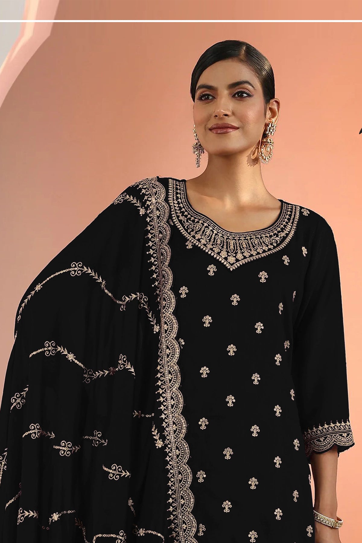 SHAFNUFAB Women's Georgette Ethnic Wear for WomenSemi Stitched PAKISTANI SUIT SF311407