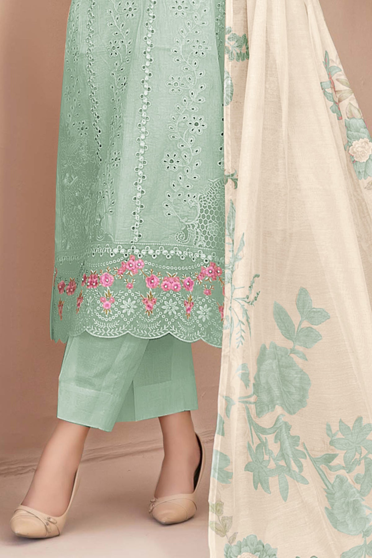 SHAFNUFAB Women's Georgette Ethnic Wear for WomenSemi Stitched PAKISTANI SUIT SF311408