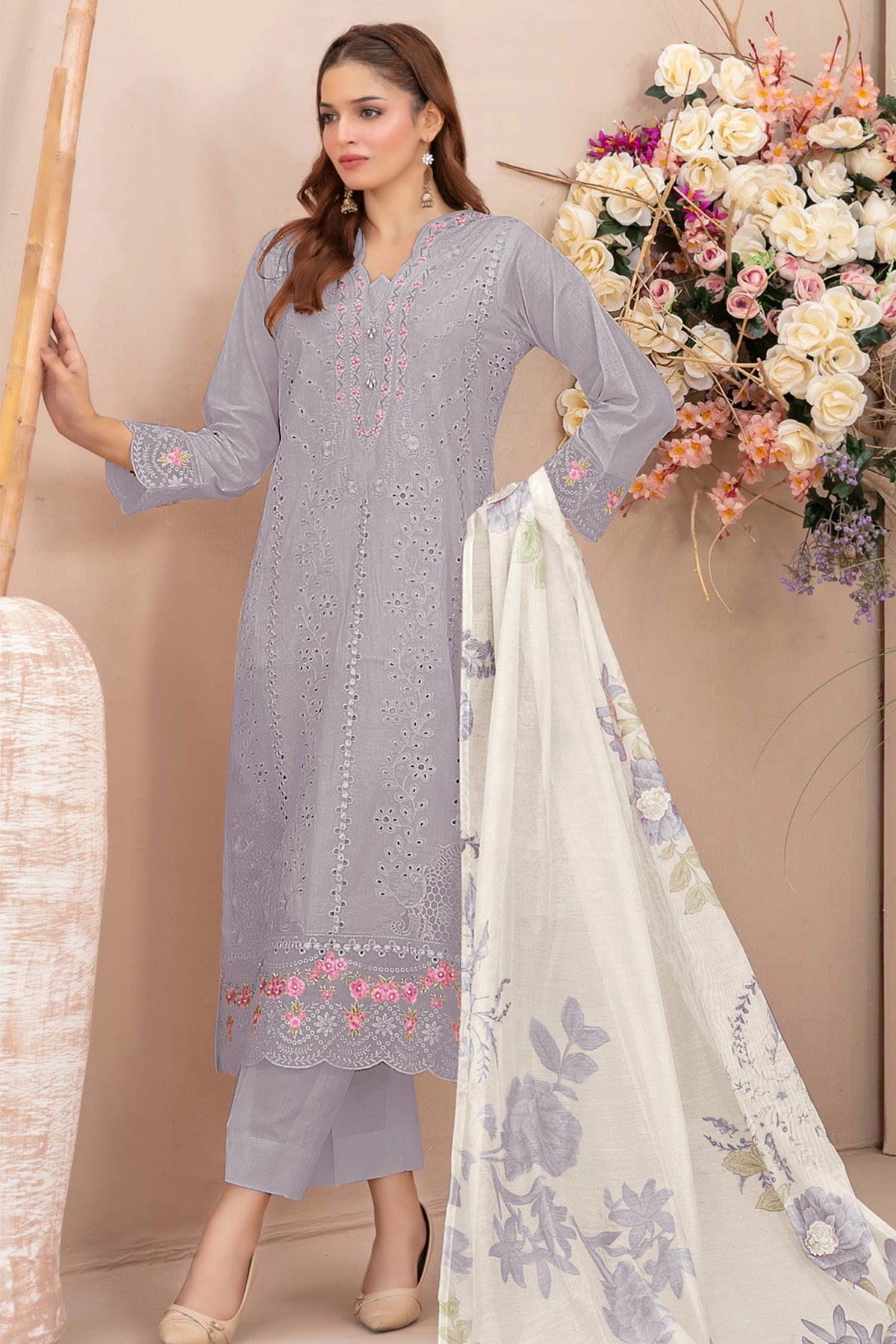 SHAFNUFAB Women's Georgette Ethnic Wear for WomenSemi Stitched PAKISTANI SUIT SF311409