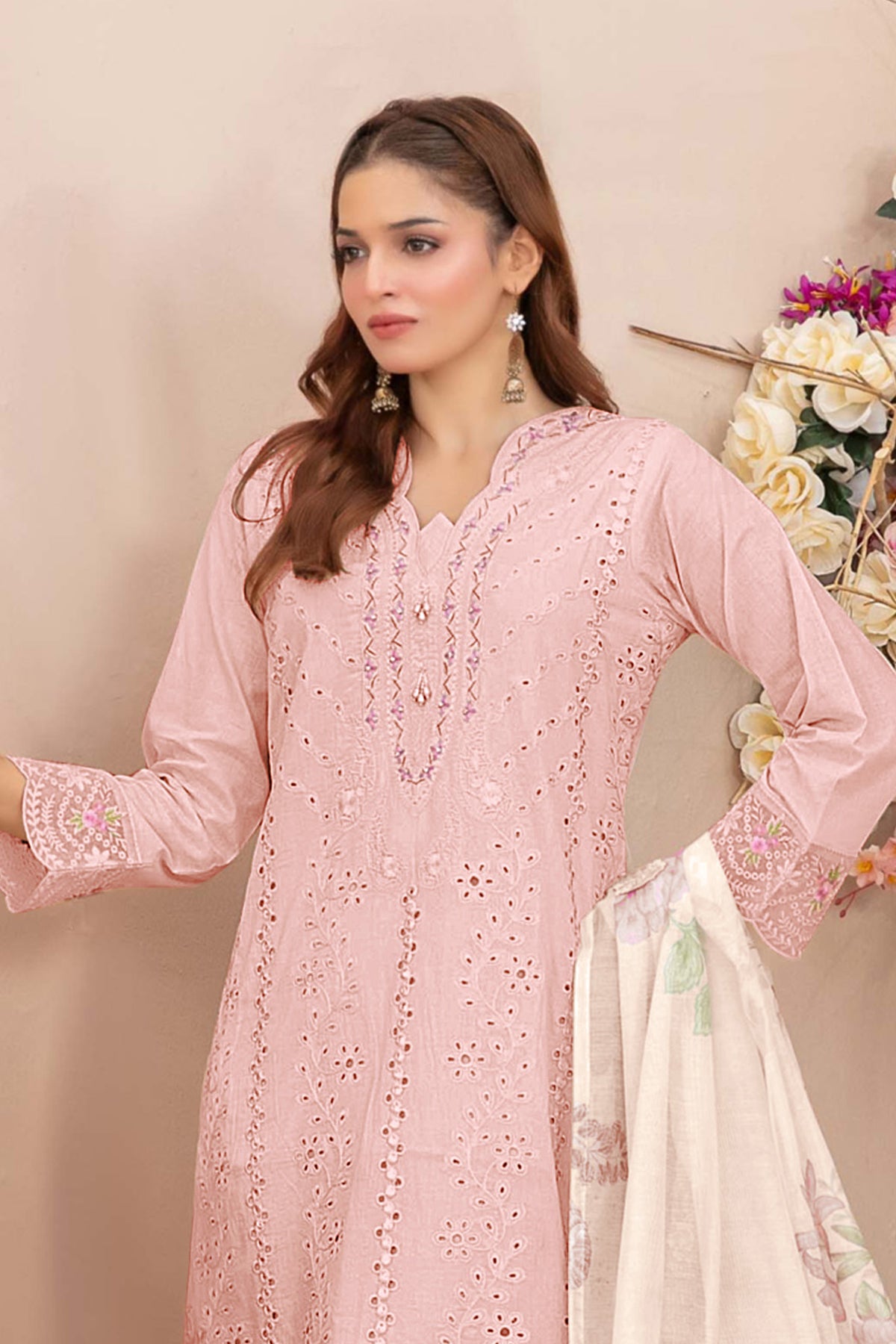 SHAFNUFAB Women's Georgette Ethnic Wear for WomenSemi Stitched PAKISTANI SUIT SF311410