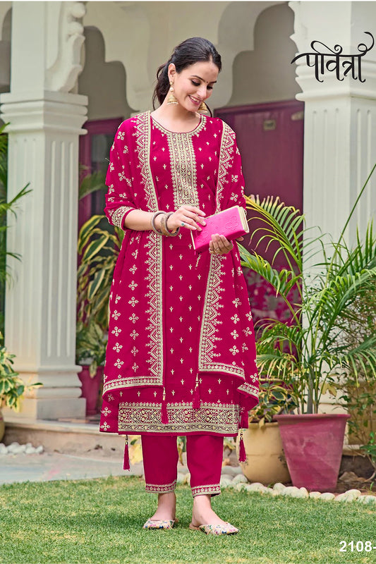SHAFNUFAB Women's Georgette Ethnic Wear for WomenSemi Stitched PAKISTANI SUIT SF311412