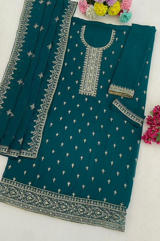 SHAFNUFAB Women's Georgette Ethnic Wear for WomenSemi Stitched PAKISTANI SUIT SF311413