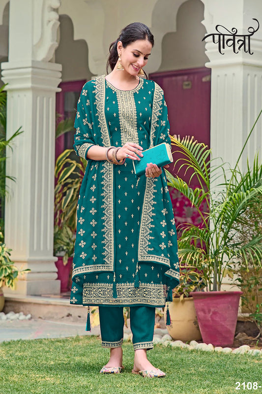 SHAFNUFAB Women's Georgette Ethnic Wear for WomenSemi Stitched PAKISTANI SUIT SF311413