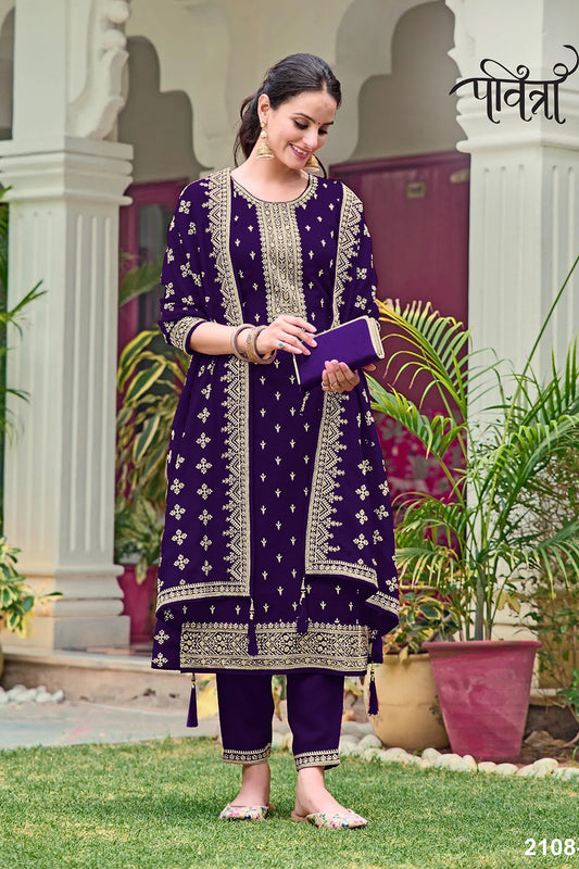 SHAFNUFAB Women's Georgette Ethnic Wear for WomenSemi Stitched PAKISTANI SUIT SF311414