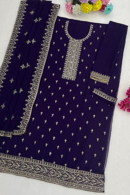 SHAFNUFAB Women's Georgette Ethnic Wear for WomenSemi Stitched PAKISTANI SUIT SF311414