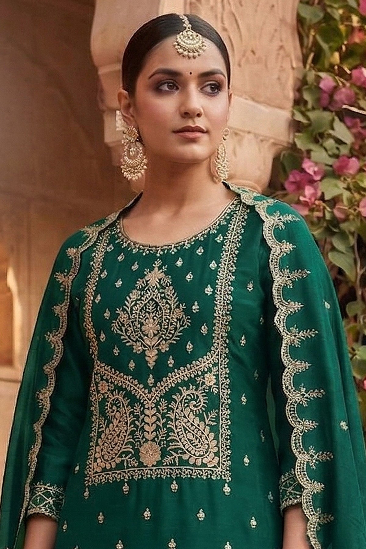 SHAFNUFAB Women's Georgette Ethnic Wear for WomenSemi Stitched PAKISTANI SUIT SF311419