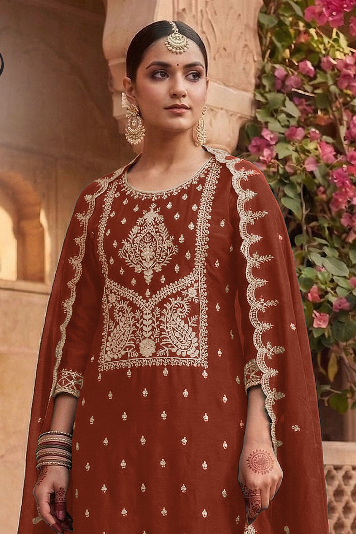 SHAFNUFAB Women's Georgette Ethnic Wear for WomenSemi Stitched PAKISTANI SUIT SF311420