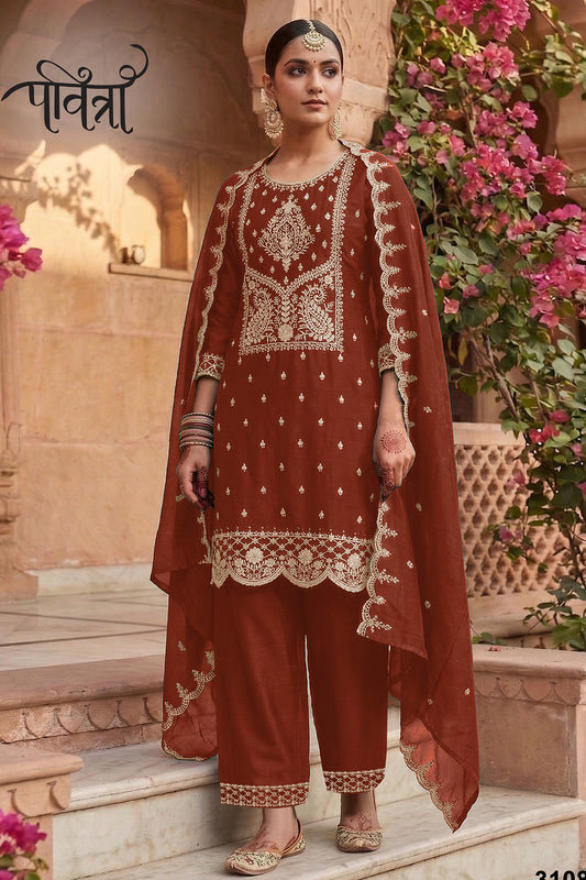 SHAFNUFAB Women's Georgette Ethnic Wear for WomenSemi Stitched PAKISTANI SUIT SF311420