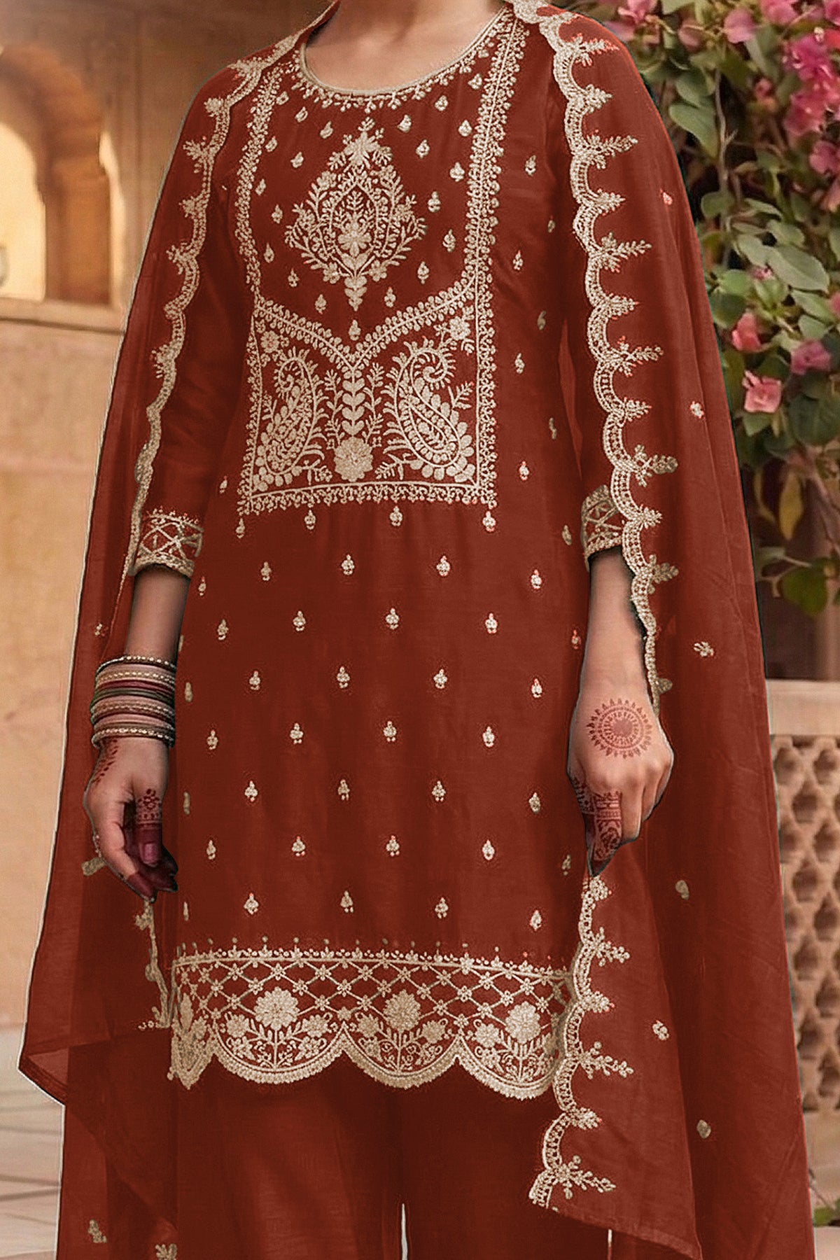 SHAFNUFAB Women's Georgette Ethnic Wear for WomenSemi Stitched PAKISTANI SUIT SF311420