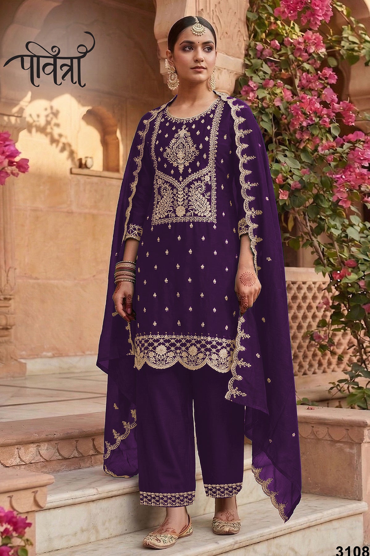 SHAFNUFAB Women's Georgette Ethnic Wear for WomenSemi Stitched PAKISTANI SUIT SF311421