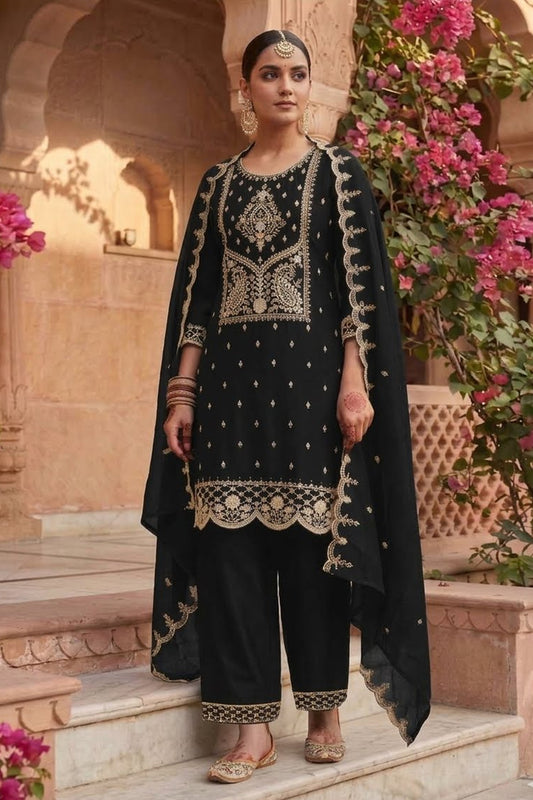 SHAFNUFAB Women's Georgette Ethnic Wear for WomenSemi Stitched PAKISTANI SUIT SF311422