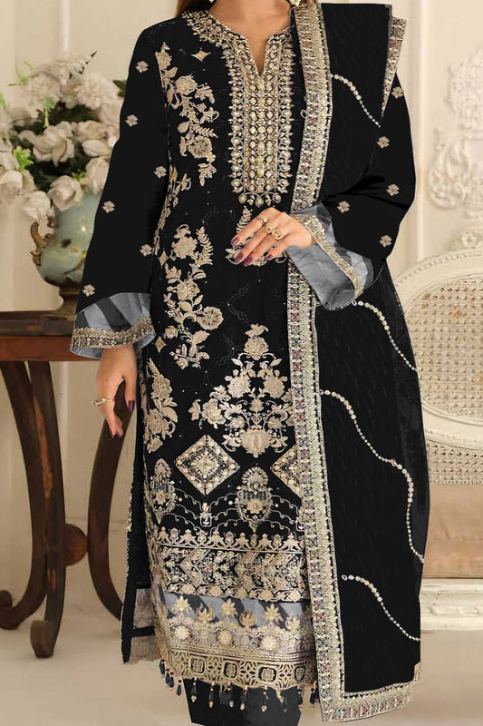 SHAFNUFAB Women's Georgette Ethnic Wear for WomenSemi Stitched PAKISTANI SUIT SF311423