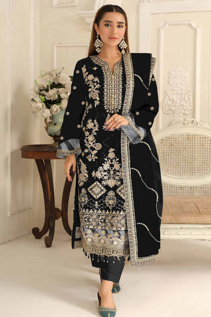 SHAFNUFAB Women's Georgette Ethnic Wear for WomenSemi Stitched PAKISTANI SUIT SF311423