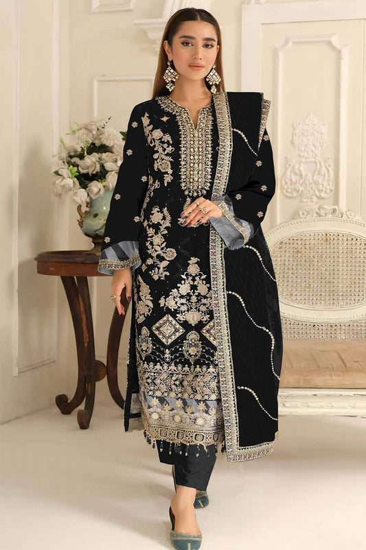 SHAFNUFAB Women's Georgette Ethnic Wear for WomenSemi Stitched PAKISTANI SUIT SF311423