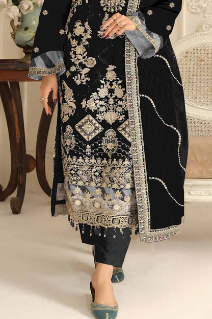 SHAFNUFAB Women's Georgette Ethnic Wear for WomenSemi Stitched PAKISTANI SUIT SF311423