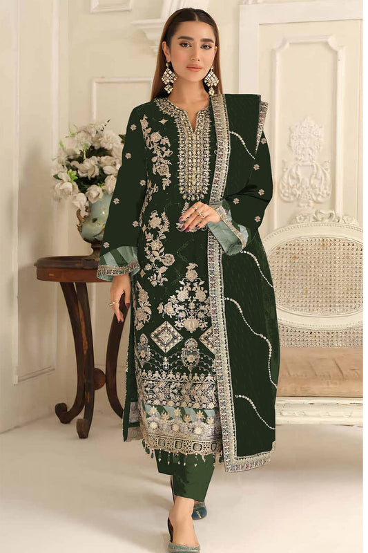 SHAFNUFAB Women's Georgette Ethnic Wear for WomenSemi Stitched PAKISTANI SUIT SF311424
