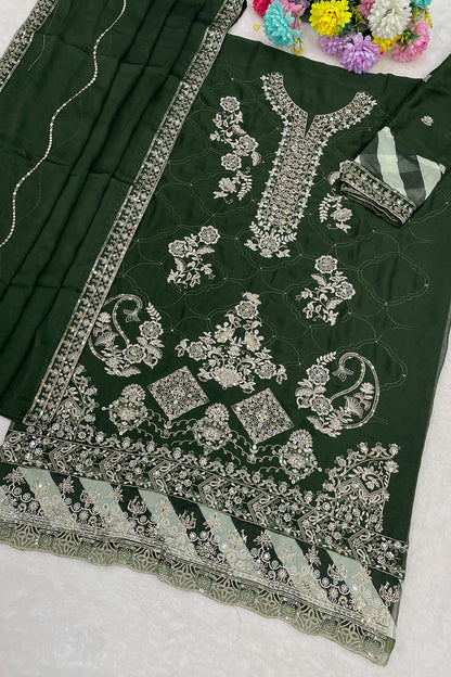 SHAFNUFAB Women's Georgette Ethnic Wear for WomenSemi Stitched PAKISTANI SUIT SF311424
