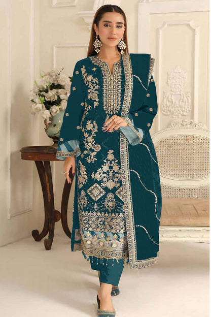 SHAFNUFAB Women's Georgette Ethnic Wear for WomenSemi Stitched PAKISTANI SUIT SF311425