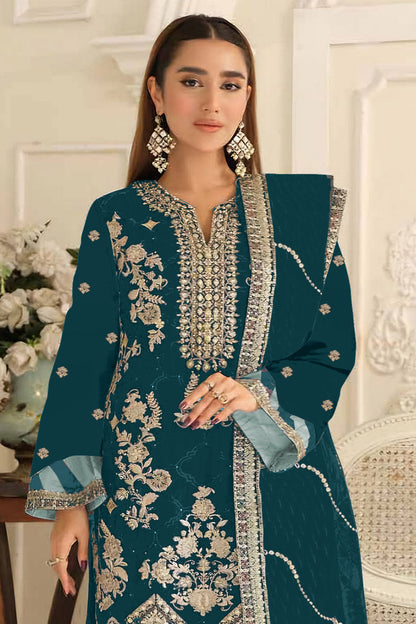 SHAFNUFAB Women's Georgette Ethnic Wear for WomenSemi Stitched PAKISTANI SUIT SF311425