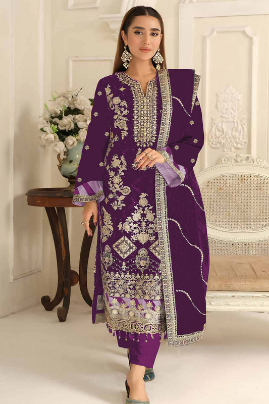 SHAFNUFAB Women's Georgette Ethnic Wear for WomenSemi Stitched PAKISTANI SUIT SF311426